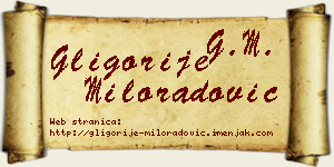 Gligorije Miloradović vizit kartica